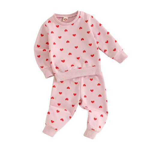 (3-6 Months, Pink) Conjunto de dos de otoño.