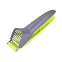 Garlic Press for Unpeeled Cloves with Large Capacity Chamber and Ergonomic NonSlip Handle