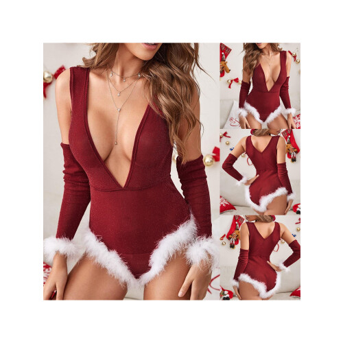 (M, Red) Body natalizi da tuta intera. 1
