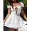 (S, White) Conjunto feminino: saia o verão. 4