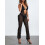 (S, Black) Salopetă de vară culoare solidă 11