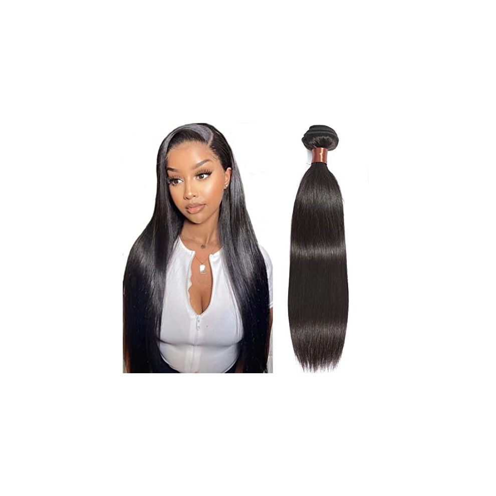 Unisex Black Brazilian Virgin Human Hair Bundles 12 Inch Silky Straight Weave Natural Dye And Bleach Ready