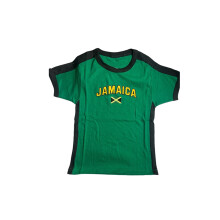(L, Green) Women T-shirt, Crew Neck Short Sleeve Letters Print Contrast Color Summer Tops Streetwear