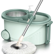 Spin Mop Bucket with Hands 360 Rotating Handle for Wet and Dry Cleaning, Green