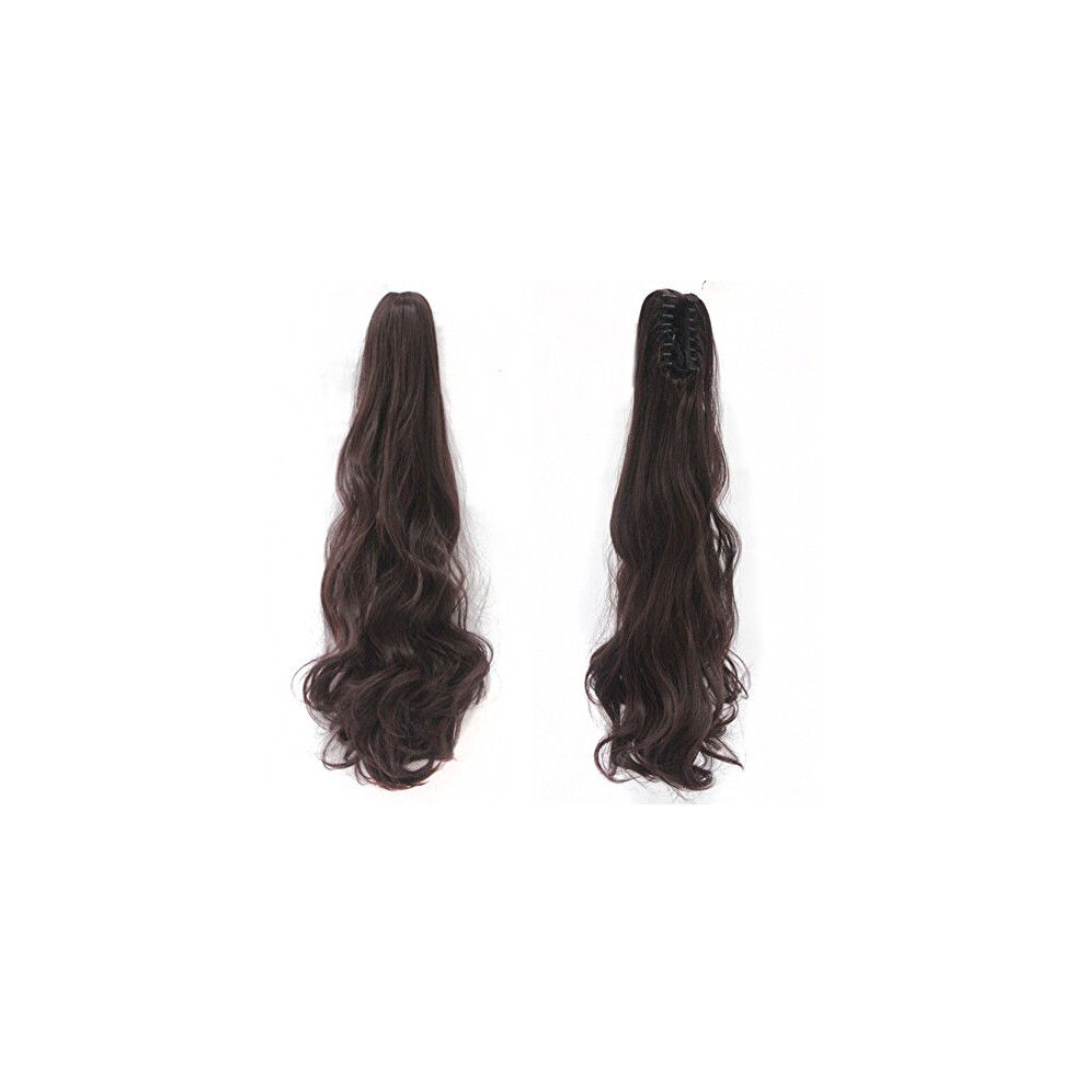 Unisex 24 Inch Clip In Curly Ponytail Extension With Secure Claw Clip For Instant Volume Boost 99J