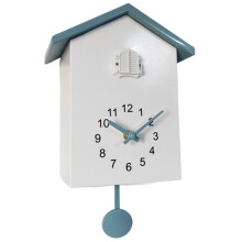 Modern White Cuckoo Wall Clock with Bird Chime, Silent Movement, Battery Powered for Kids Room