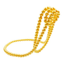 Wine Bottle Holder with Pearl Chain, Gold Floating Wine Rack for Elegant Home and Bar Display
