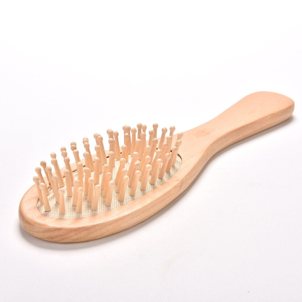 Wooden Bamboo Hair Brush for Gentle Detangling and Scalp Massage, Fast Drying