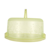 10 Inch Cake Carrier with Lid, Leakproof Cake Storage Container, Green Holder for Travel and Parties