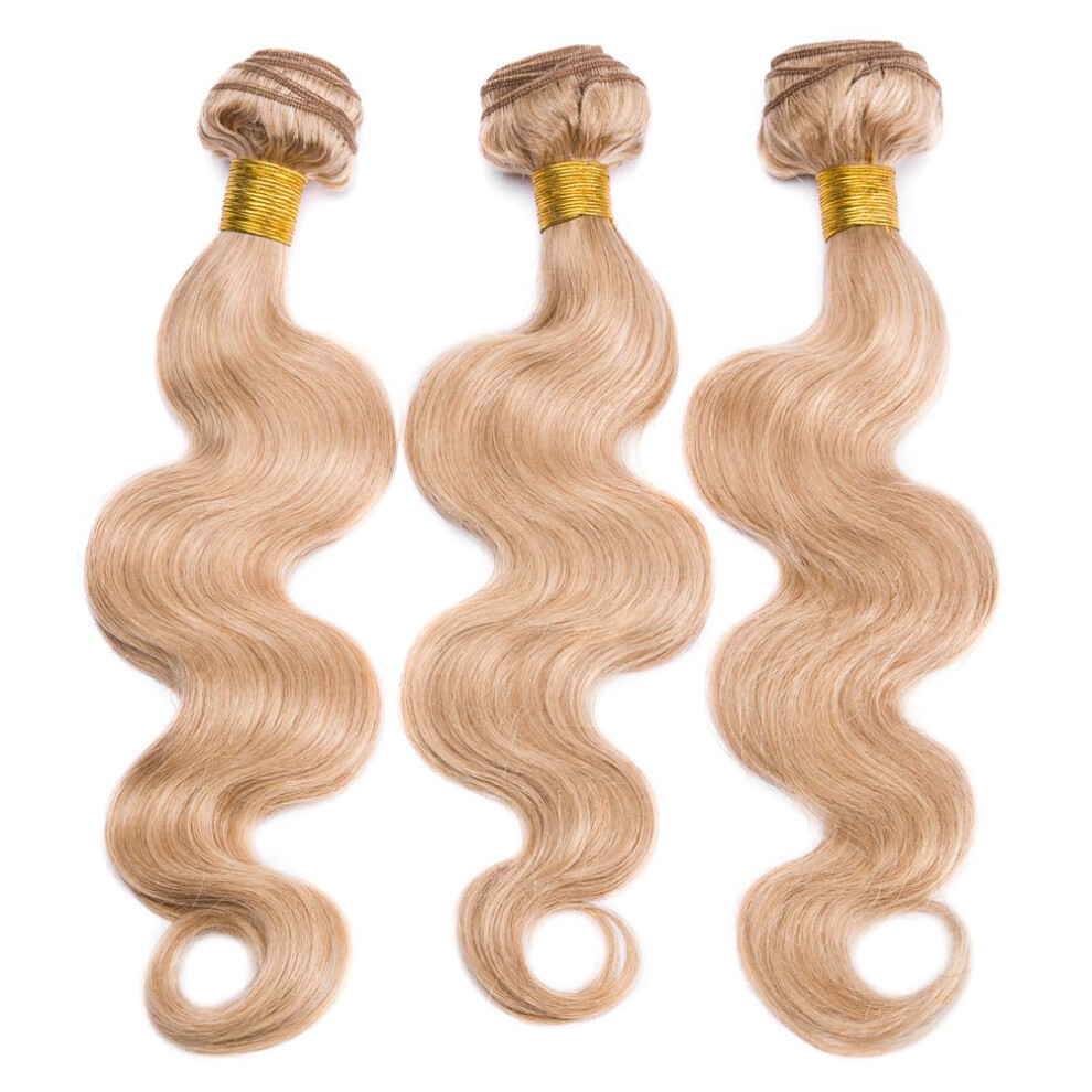 Unisex Virgin Human Hair Extensions Brazilian Body Wave Bundles Color 27 Unprocessed 7A Grade