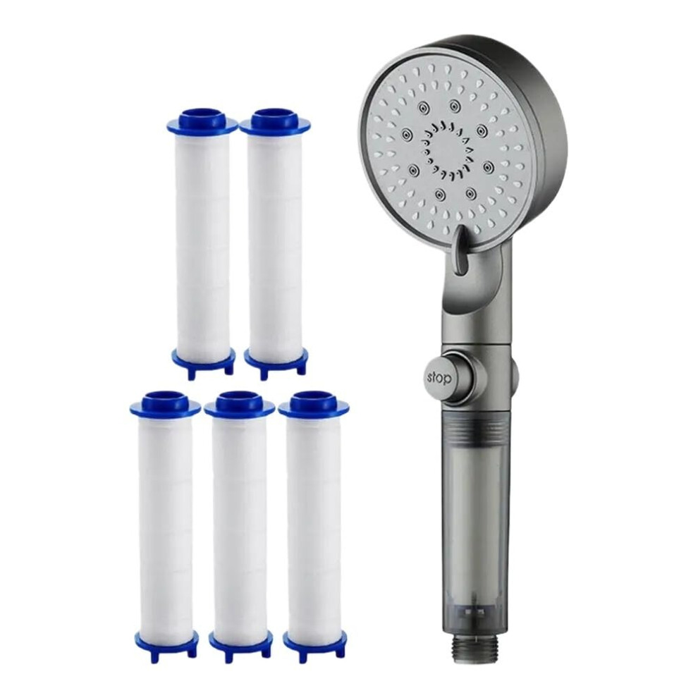 Pressure Handheld Shower Head With Filter, 5 Mode Water Saving Spray For Home Rv Dorm 9455672649728