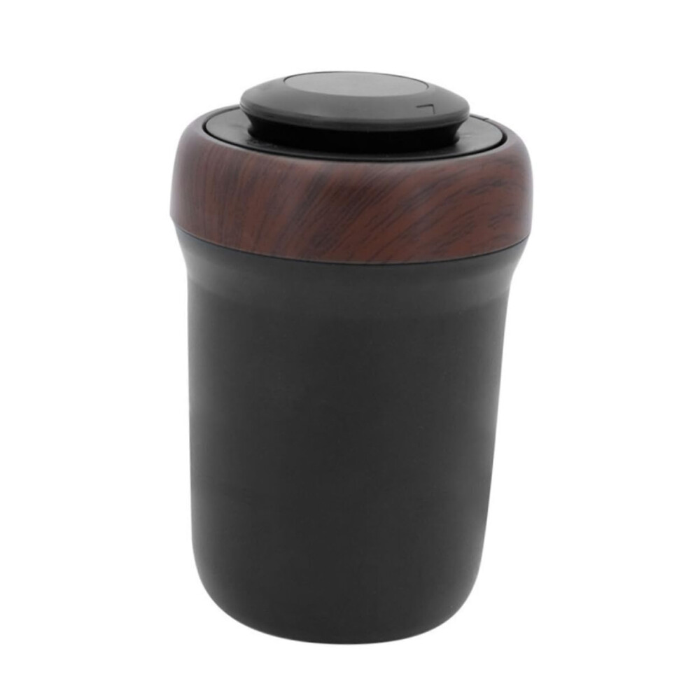 Smokeless Portable Car Ashtray With Lid And Builtin Lighter, Detachable Easyclean Design, Wood Finish Grain 9113335533875