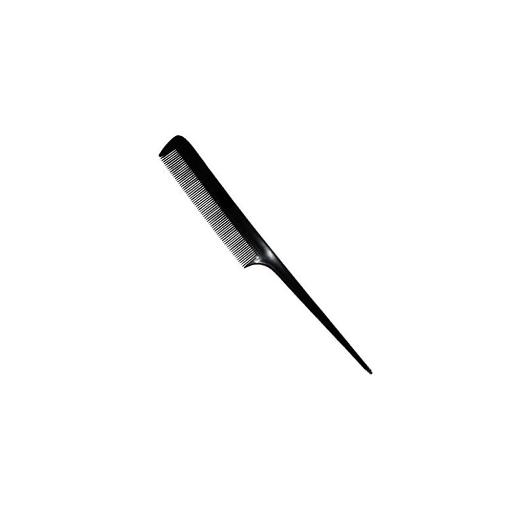 Unisex Black Hairdressers Barbers Plastic Tail Comb 8 Inch 20Cm Sectioning And Styling Hair