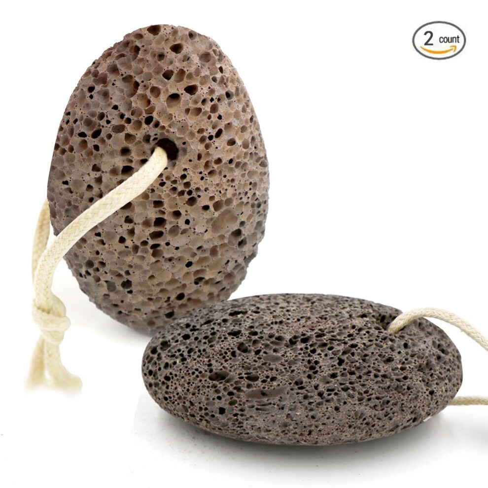 2 Pcs Natural Lava Pumice Stone for Feet Callus Remover and Dead Skin Exfoliation Random Color