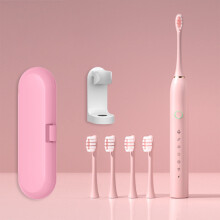 LOOPSUN Valentine's Clearance 2024! 4 Brush Heads, 6 Gears + Bracket & Travel Case, USB Charging Electric Toothbrush, Soft Bristle