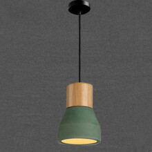 Industrial Concrete Pendant Light for Kitchen Island, Modern Cement Shade Hanging Fixture Green