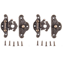 2X Antique Retro Vintage Decorative Latch Wooden Jewelry Box Hasp Pad Chest Lock Size:Extra Small