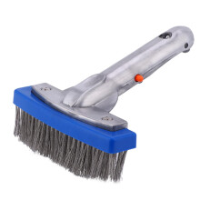 Heavy Duty Pool Brush 5 Inch Stainless Steel Bristles for Swimming Pool Bottom Cleaning