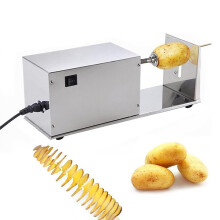 Electric Potato Spiral Cutter with Stainless Steel Blade, Automatic Slicer for Vegetables and Fruit