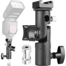 Updated Flash Bracket Mount Flash Stand Light Stand Bracket Mount with Umbrella Holder Mount Swivel, Compatible