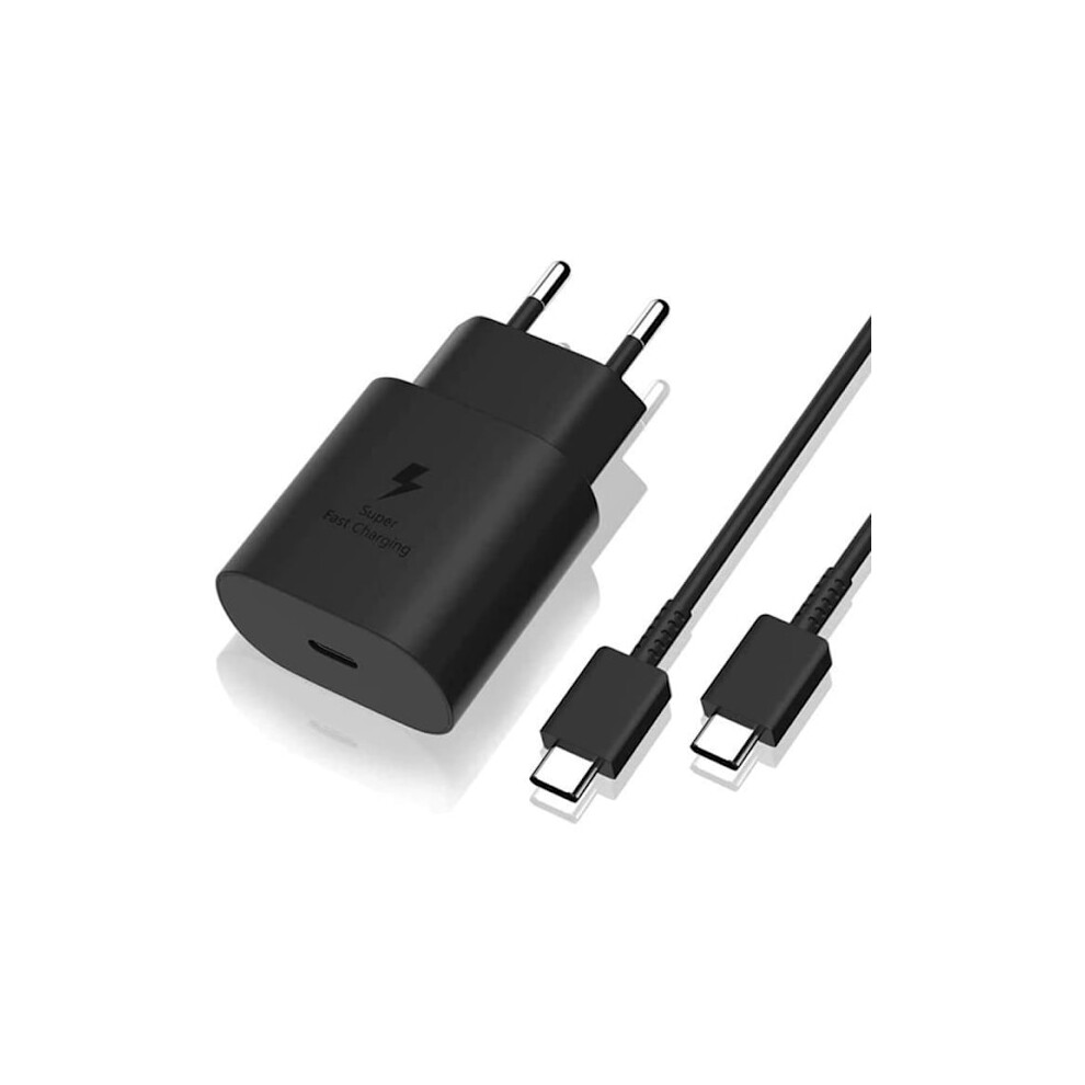 Fast Charger 25W - Compatible With Samsung - Compatible With A14/A34/A54/S23/S22/S21 - Usb-C - Wall Adapter Black 9377112406725