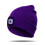 Knitted hat with LED light for jogging and walking purple 1