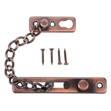 2 Sets Stainless Steel Anti-theft Chain Door Locks Locking Hasp for Front Red