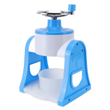 Ice Crusher with Stainless Steel Blades, Blue Manual Hand Crank Shaved Ice Maker for Home and Kitchen