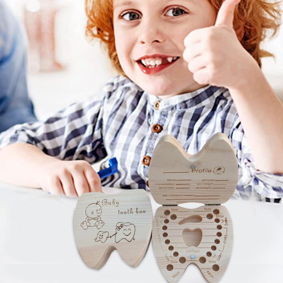 WinysinWooden Deciduous Box Fetal Hair Umbilical Cord Tooth Collectible Box Baby Souvenirs Box