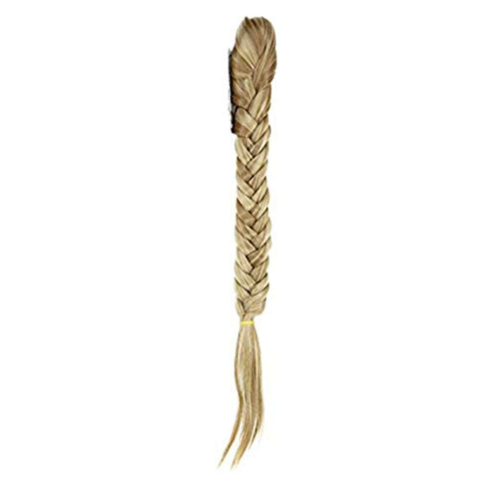 Unisex Fishtail Braid Ponytail Extension With Secure Jaw Claw Clip, Natural Blend Long Hairpiece For Women