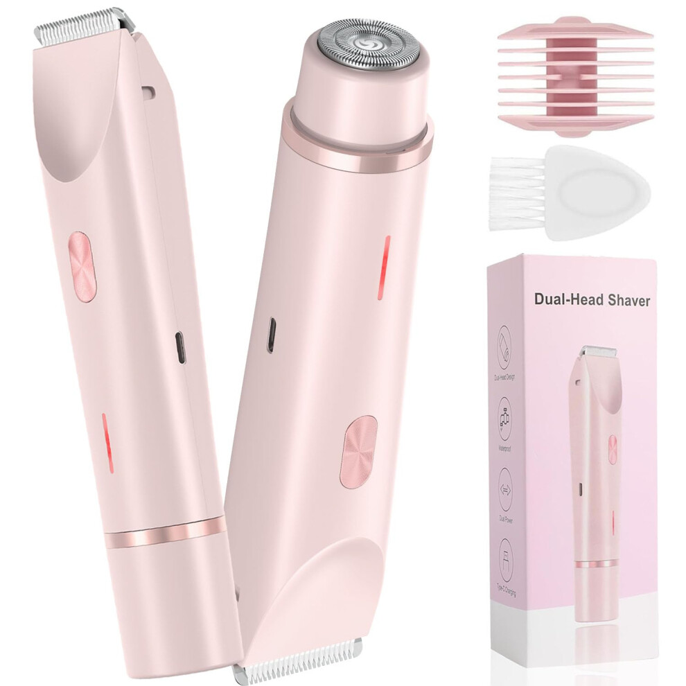 Bikini Trimmer for Women Waterproof Dual Head Electric Shaver Wet Dry Cordless Rechargeable