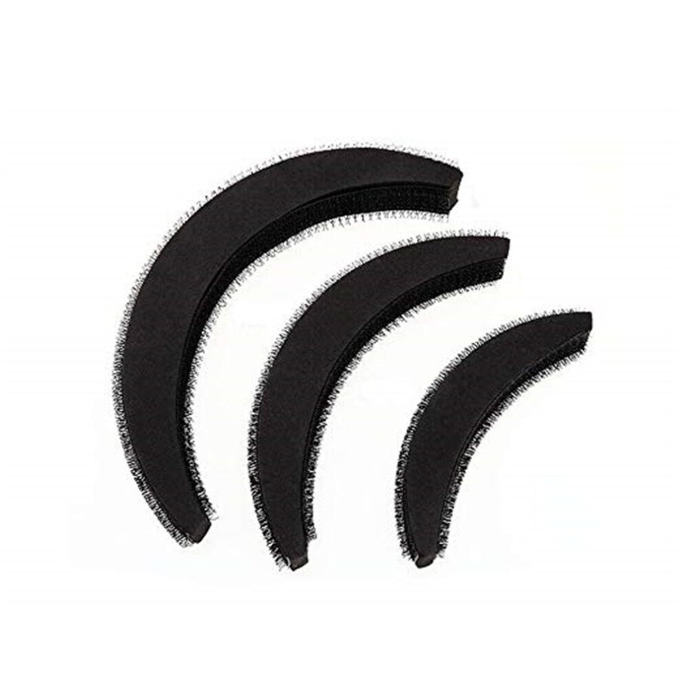 Black Hair Bump Inserts Set 3Pcs With Secure Antislip Hold For Instant Volume Boost Women Styling Tools
