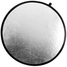 2in1 Portable Photography Reflector Disc Silver Collapsible Lighting Board for Studio and Outdoor