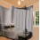 Mosquito Net Bed Canopy Black Polyester Four Corner Post with Screws for Queen King Size Bed 2