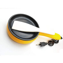 6Inch Mini Electric Skillet NonStick Frying Pan Yellow Fast Heating Compact Easy Clean