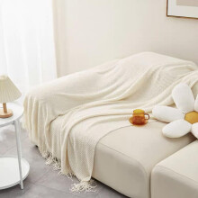 Soft Throw Blanket for All Seasons Breathable Bed Blanket for Sofa or Bedroom Off White 50x66