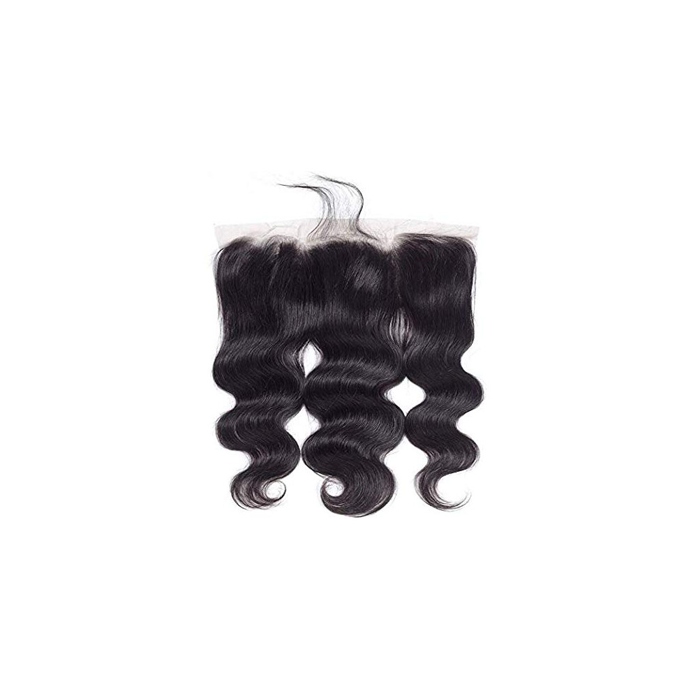 Unisex Brazilian Virgin Hair Lace Frontal Closure 13X4 Ear To Ear Body Wave With Preplucked Baby Hair