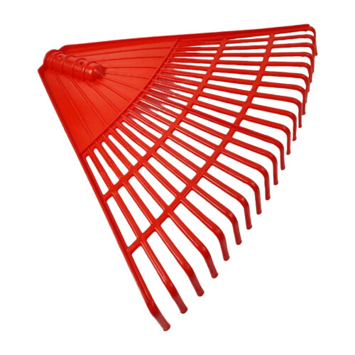 21 Tines Lawn Rake Head Replacement for Efficient Leaf Removal, Lightweight Plastic, Red