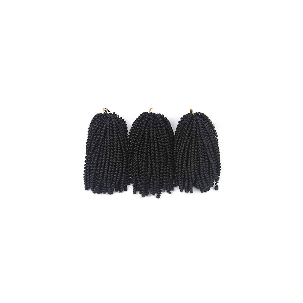 Spring Twist Crochet Hair 8 Inch 30 Roots Pack for Black Women, Low Temp Fiber Butterfly Locs Extensions