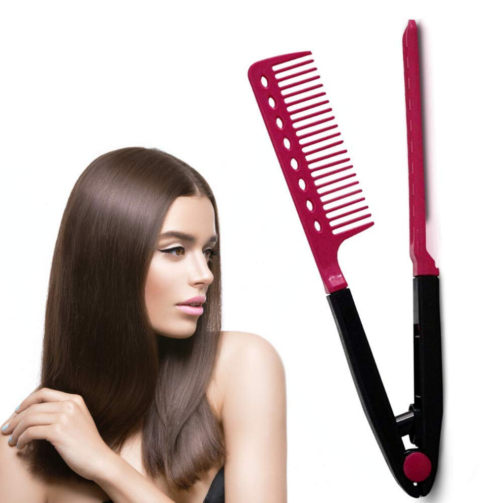 Unisex Hair Straightening Comb With Heatresistant Vshape For Flat Iron And Keratin Treatment Styling