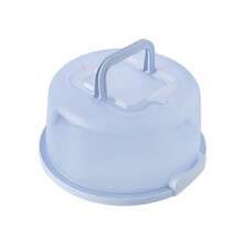 8 Inch Round Cake Carrier with Handle and Lid, Cupcake Holder for Transport, Blue