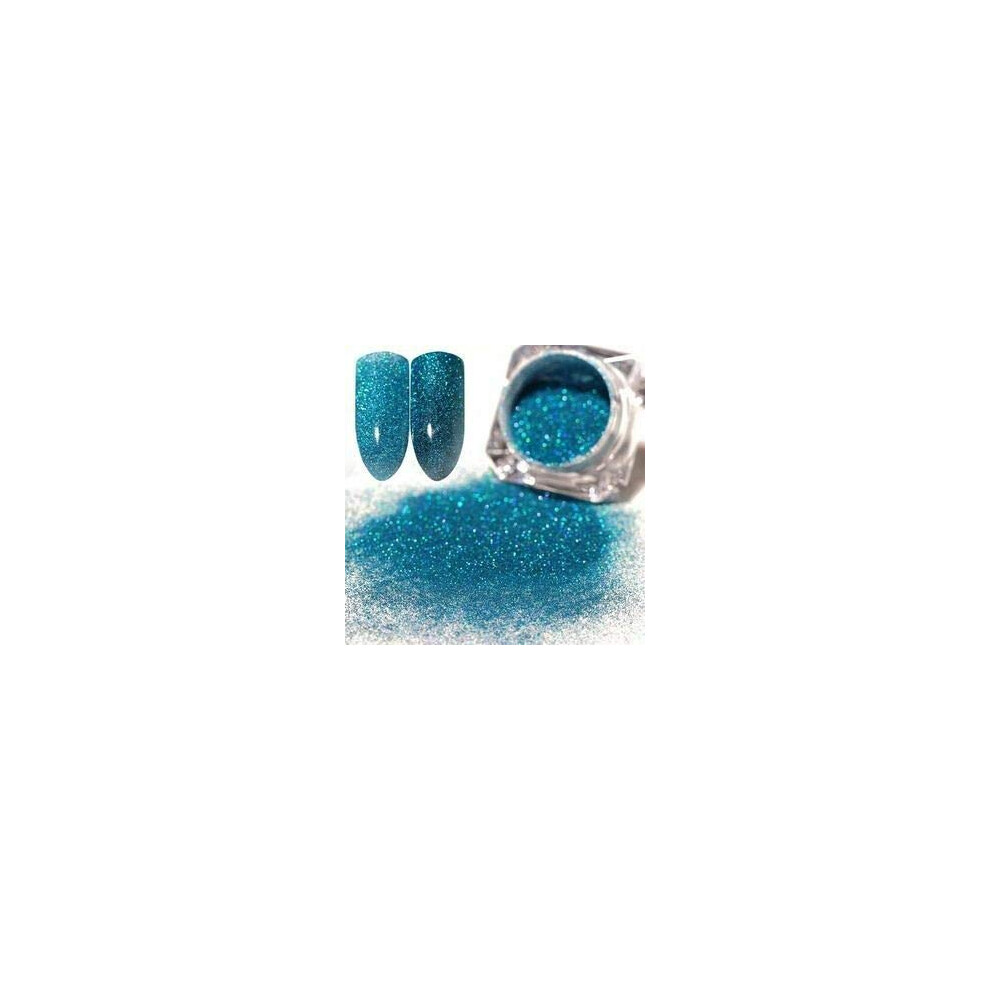 Sky Blue Dip Powder for Manicure, Aurora Chameleon Nail Powder with Smooth Professional Finish