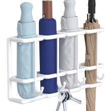 Wall Mounted Umbrella Stand with 4 Slots, Durable Metal Rack for Home Hallway Storage
