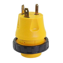 RV Electrical Adapter 30A Male to Female Locking Plug Connector White Weatherproof Durable Build