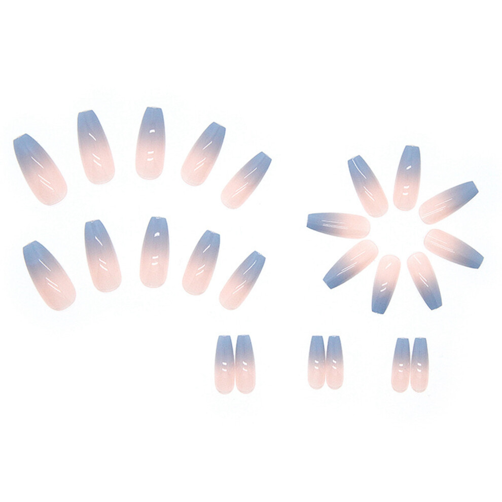 (24pcs, Colorful) 24pcs Fake Nails, DIY Gradient Color Glue On False Nail Tips Manicure Salon Supplies