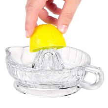 Manual Citrus Juicer Glass Lemon Squeezer with Handle and Easy Pour Spout for Fresh Juice Ref: 2008
