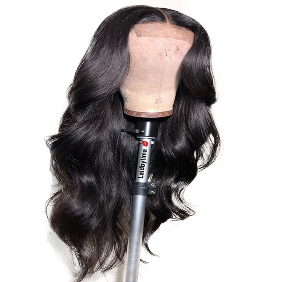 Unisex 24 Inch Brazilian Body Wave 360 Lace Frontal Wig 8A Remy Human Hair Pre Plucked Natural Hairline