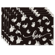 4 Pcs Halloween Kitchen Mats, Happy Halloween Kitchen Table Mats, Decorative Halloween Kitchen Decor 17.7*11.8in