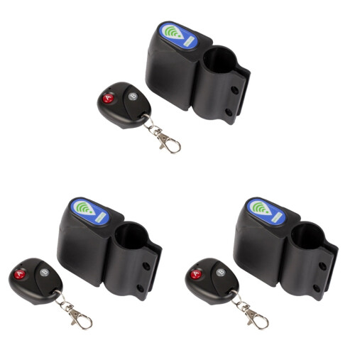 3 Count Blackl Lock Smart Bike with Alarm Remote Control