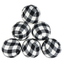 Buffalo Plaid Ball Plaid Wrap Ball Gingham Bowl Filler for Christmas Thanksgiving Holiday Farmhouse Home Party Decoration (6 Count, 2.75 Inches)